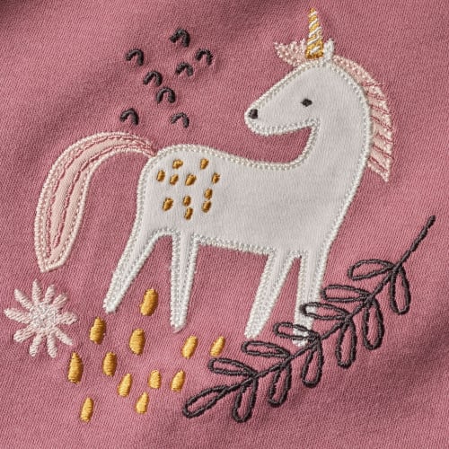 Einhorn-Motiv, Schlafanzug Gr. 1 St mit 110/116, & weiß, rosa