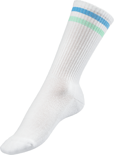 Crew Socken St Gr. weiß 35-38, mit grün, 1 & Ringeln