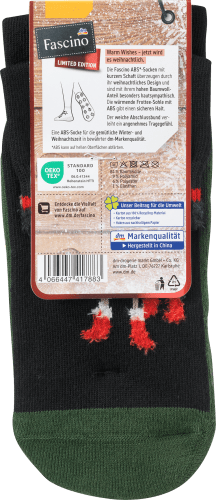 Rentier-Motiv, ABS Gr. mit & St grün, Socken schwarz XMAS 35-38, 1