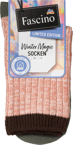 Socken mit Ripp-Struktur, rosa & grün, Gr. 35-38, 1 St