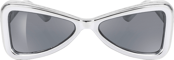 Dreieckige Party-Brille in Silber, 1 St