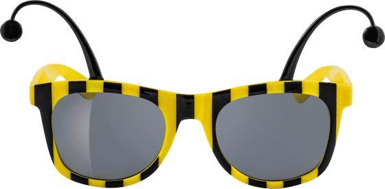 Party-Sonnenbrille in schwarz-gelb gestreift mit Fühlern, 1 St