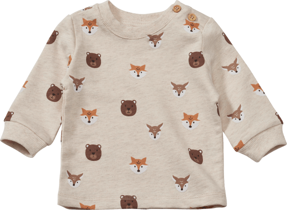Sweatshirt mit Tier-Muster, beige, Gr.74, 1 St