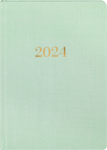 1 Grün, 2024 St Kalender Leineneinband mit