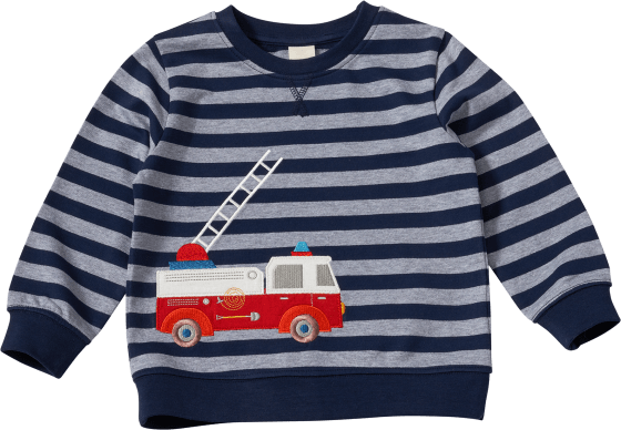 Sweatshirt mit Feuerwehrauto-Motiv, blau & grau, Gr. 104, 1 St