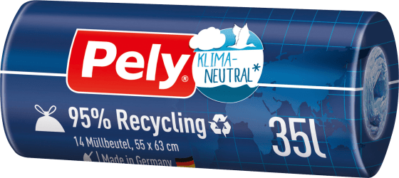 Müllbeutel 35 l mit Zugband & 95% Recyclingmaterial, 14 St