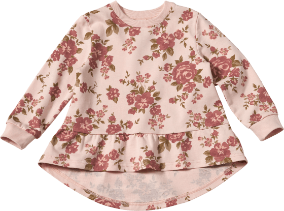 rosa, 1 Sweatshirt 92, Gr. mit Rosen-Muster, St