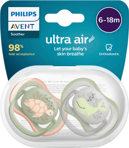 air St ultra Silikon, Monate, 6-18 grün/grau, Schnuller 2