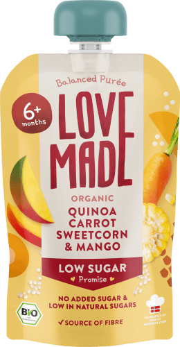 Mango und 100 Monaten, Quinoa, Quetschie g ab Mais, 6 Karotte,