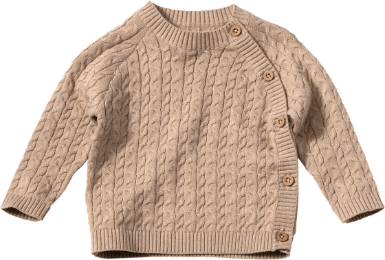 Pullover aus Strick mit Knöpfen, beige, Gr. 62, 1 St
