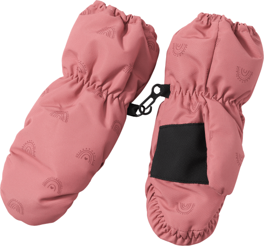 Handschuhe rosa, Gr. St 1 mit 1, Regenbogen-Muster,