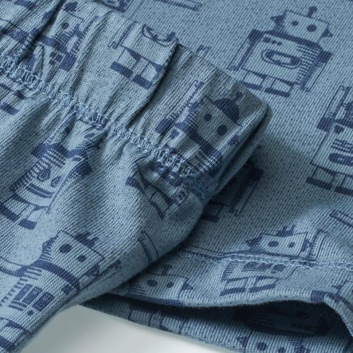 mit Gr. blau, Schlafanzug 110/116, Roboter-Muster, St 1