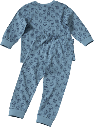 110/116, 1 Gr. mit Schlafanzug blau, St Roboter-Muster,