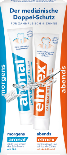 Preisermäßigung Zahnpasta aronal & elmex (2 150 ml), ml x Mundhygiene-Set 75