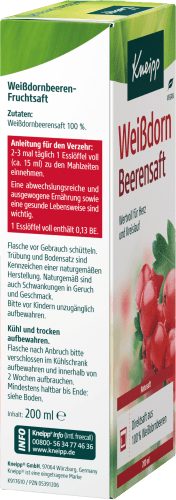 Weißdorn Beerensaft für Herz und Kreislauf, 200 ml