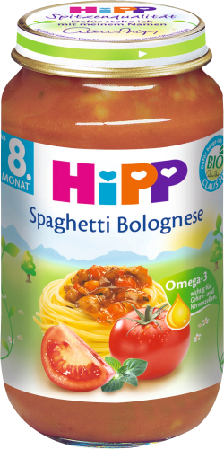 Menü Spaghetti ab 220 8. g Monat, Bolognese