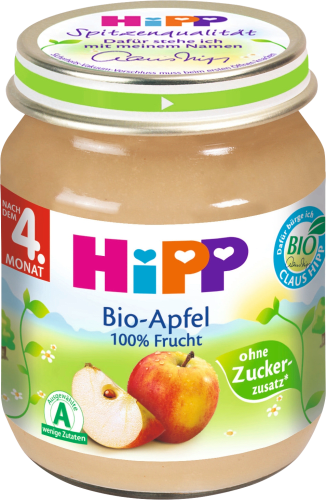Früchte Bio-Apfel 100% Frucht nach dem 4. Monat, 125 g