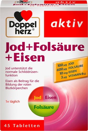 Jod + Folsäure + Eisen Tabletten 45 St., 19,1 g