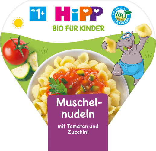 Kinderteller Kinder Bio Pasta Muschelnudeln mit Tomaten und Zucchini ab 1 Jahr, 250 g