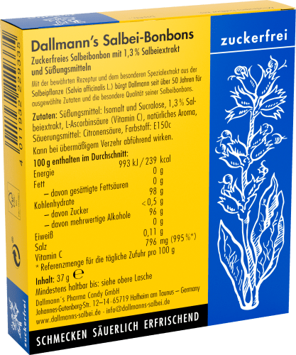 Salbei-Bonbons zuckerfreie Hals- und Hustenbonbons (20 37 g Stück)