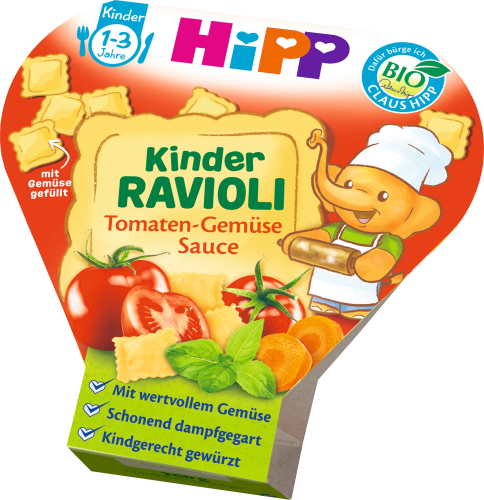 Kinderteller Kinder Tomaten-Gemüse-Sauce Ravioli 1 Jahr, 250 ab g