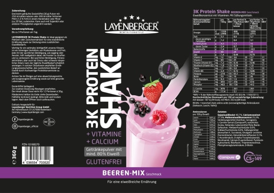 Pulver, g Shake Protein Beeren-Mix, 360 3K