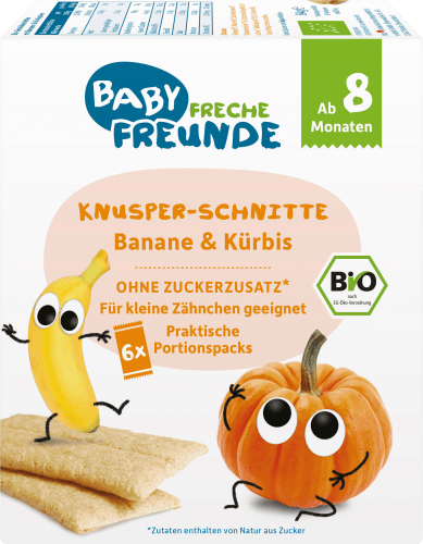 Banane Monat, Babysnack 6x14g, 8. g Kürbis ab dem Knusper-Schnitte 84 &