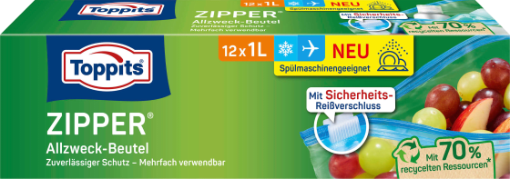 Zipper Allzweckbeutel 1 L, 12 St | Gefrierbeutel