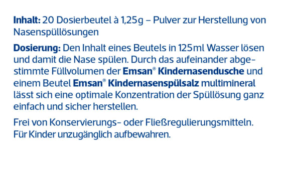 Kinder Nasenspülsalz (20x1,25 g) Beutel, St 20