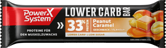 Proteinriegel 33%, Lower Carb Bar, Peanut Caramel Geschmack, 45 g