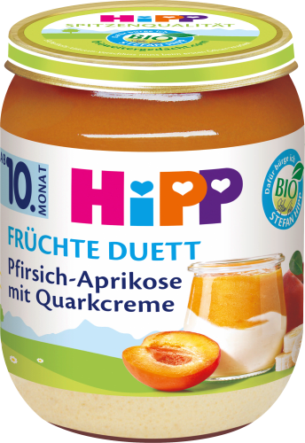 mit Monat, 10. Duett g & Quarkcreme Früchte ab 160 Pfirsich-Aprikose Früchte Quark