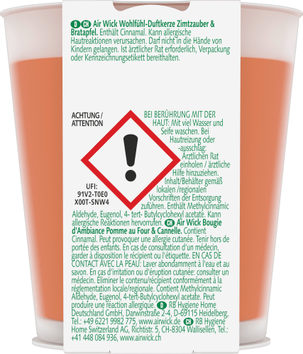 mit Zimtzauber 105g, St & Duftkerze Bratapfel 1 Glas