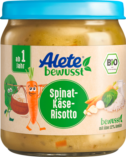 Menü Spinat-Käse-Risotto ab 250 Jahr, 1 g