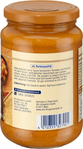 Sauce, indische Curry Sauce, ml 325