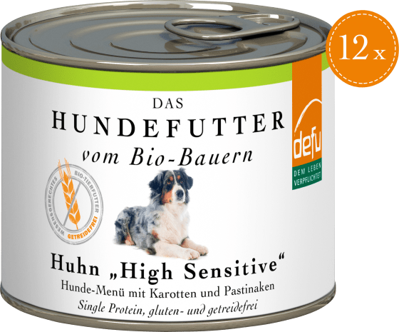 2,4 Huhn, mit Nassfutter Bio kg Hund sensitive g), high Multipack (12x200