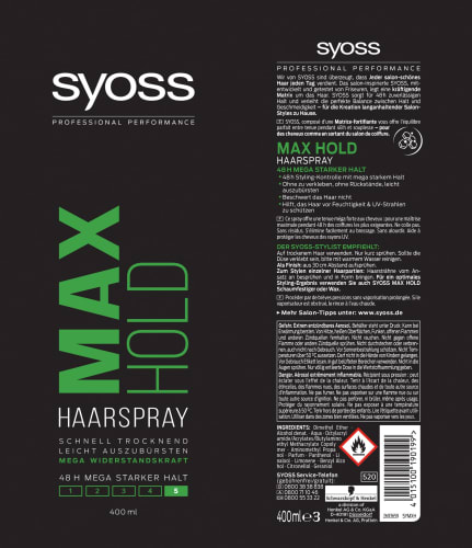 Haarspray Max Hold, 400 ml