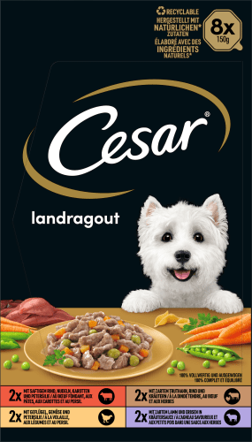 Nassfutter Hund Landküche Vielfalt in Sauce, Multipack (8x150 g), 1,2 kg | Nassfutter Hund