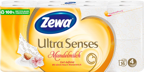 Toilettenpapier Ultra Senses Mandelmilch 4-lagig (16x135 Blatt), 16 St