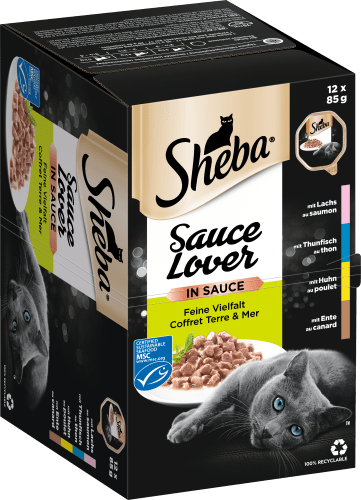 Vielfalt, feine Lover Katze, 1,02 Ente, Huhn, g), - Lachs kg Thunfisch, & Sauce Multipack Sauce (12x85 Nassfutter in