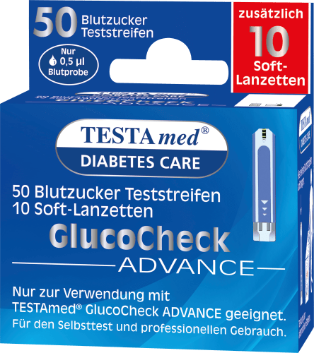 Lanzetten, Kombipackung 10 50 ADVANCE St Glucocheck + Blutzucker-Teststreifen 50