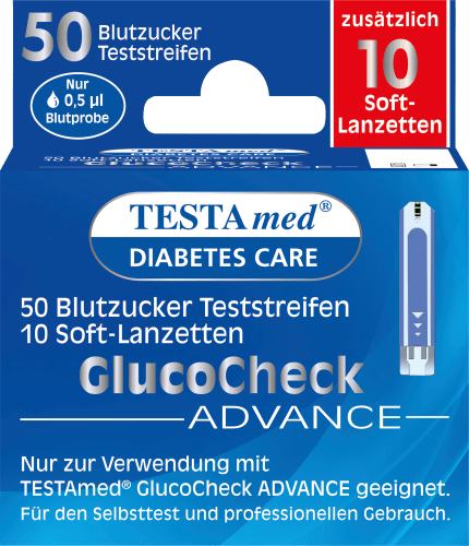 Lanzetten, Kombipackung 10 50 ADVANCE St Glucocheck + Blutzucker-Teststreifen 50