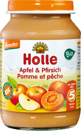Früchte Apfel & Pfirsich nach dem 4. Monat, demeter, 190 g | Babygläschen & Co.