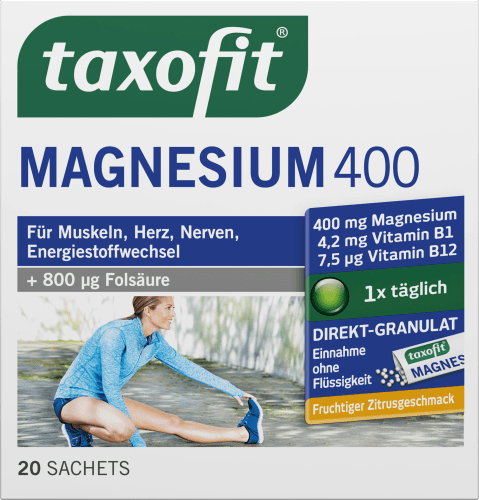 Magnesium 400 + B1 + B6 + B12 + Folsäure 800 Direkt-Granulat 20 St., 40 g | Magnesium