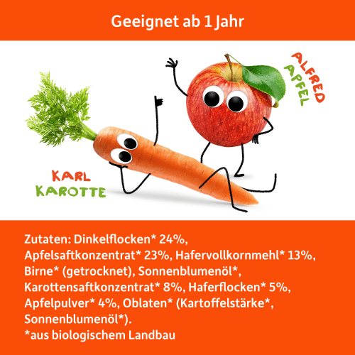 ab mit g), Karotte 92 Apfel Getreide 1 (4x23 Fruchtriegel g Jahr,
