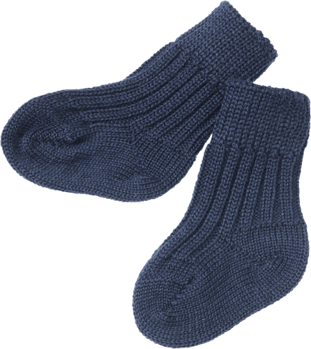 Bio-Schurwolle, blau, Socken aus St Gr. 1 15/16,