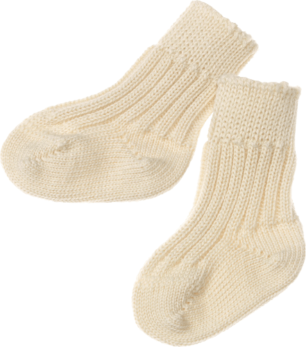 Socken aus Bio-Schurwolle, weiß, Gr. 15/16, 1 St