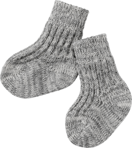 Socken aus St grau, 1 Gr. 15/16, Bio-Schurwolle