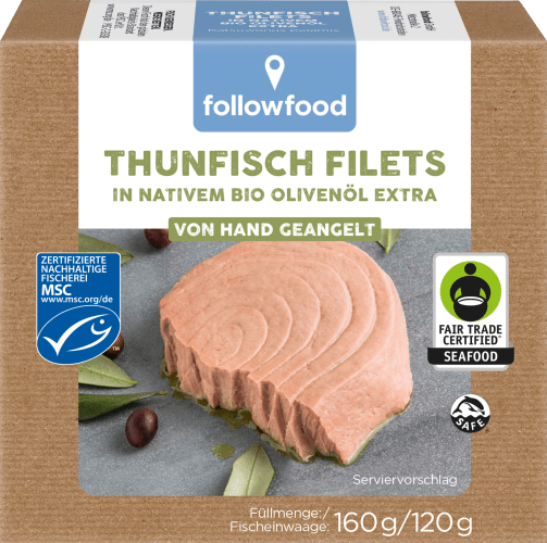 Thunfisch Filets, in nativem Bio-Olivenöl g extra, 120
