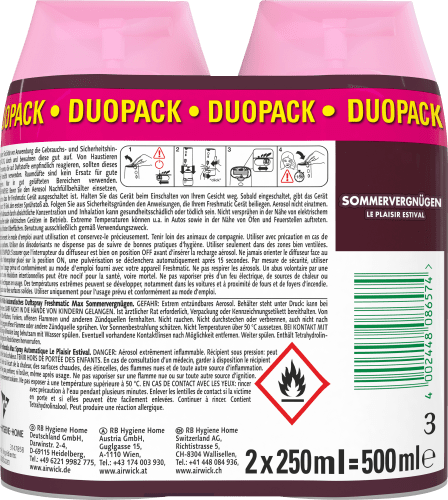 Freshmatic ml Sommervergnügen Lufterfrischer Nachfüllpack 500 (2x250 ml),