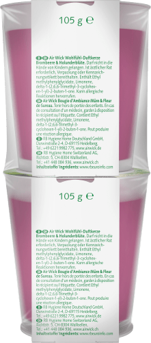 2 Glas im St (2x105 Holunderblüte & Duftkerze Brombeere g),